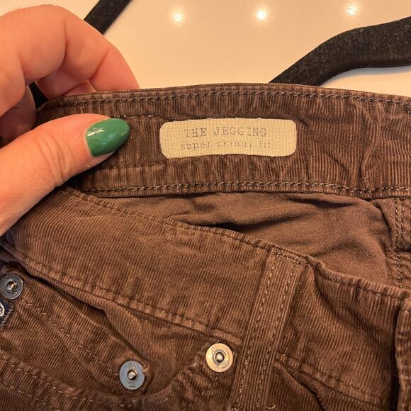 Adriano Goldschmied Brown Corduroy The Jegging Super Skinny Fit Jeans Size 25R - Picture 3 of 8